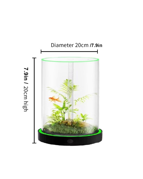 Family Fun Desktop Aquarium | Easy Maintenance, Stunning Visuals 20*20cm